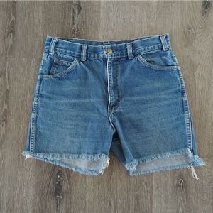 Vintage Saddle King High Waist Raw Hem Jean Shorts 30" Waist
